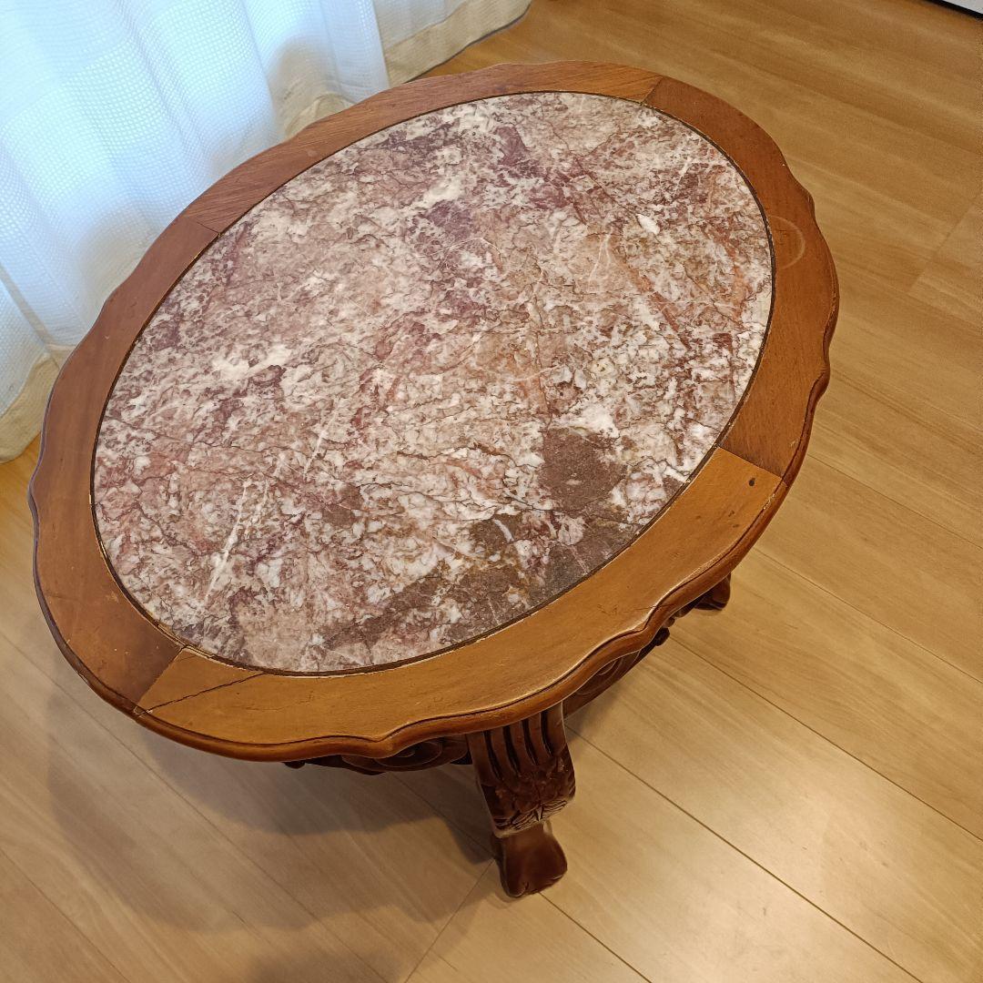 大理石 サイドテーブル 猫脚 アンティーク ヴィンテージ ロココ 飾り 西洋家具