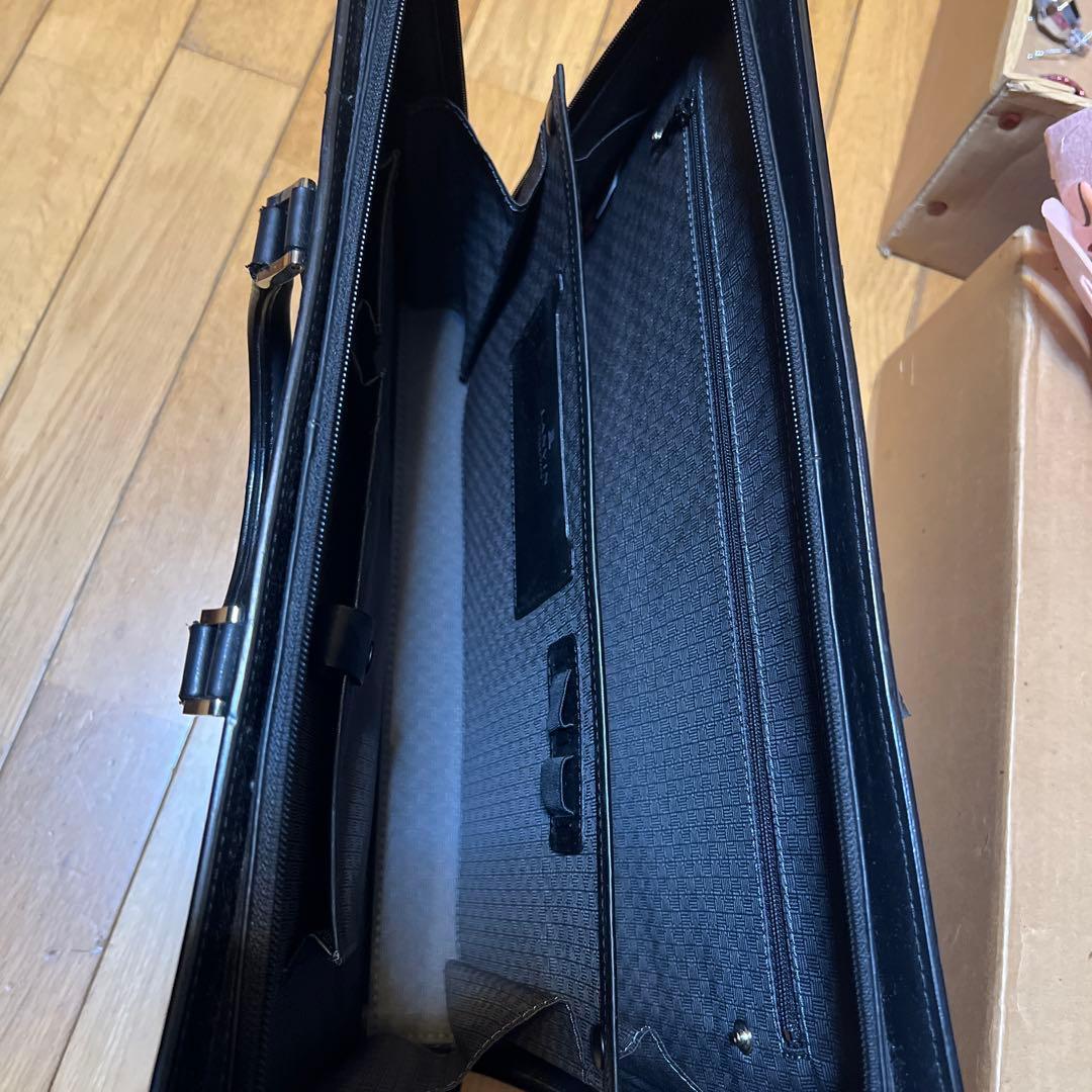【美品】ランバン コレクション 本革 ビジネスバッグ 黒 メンズ ブリーフケース