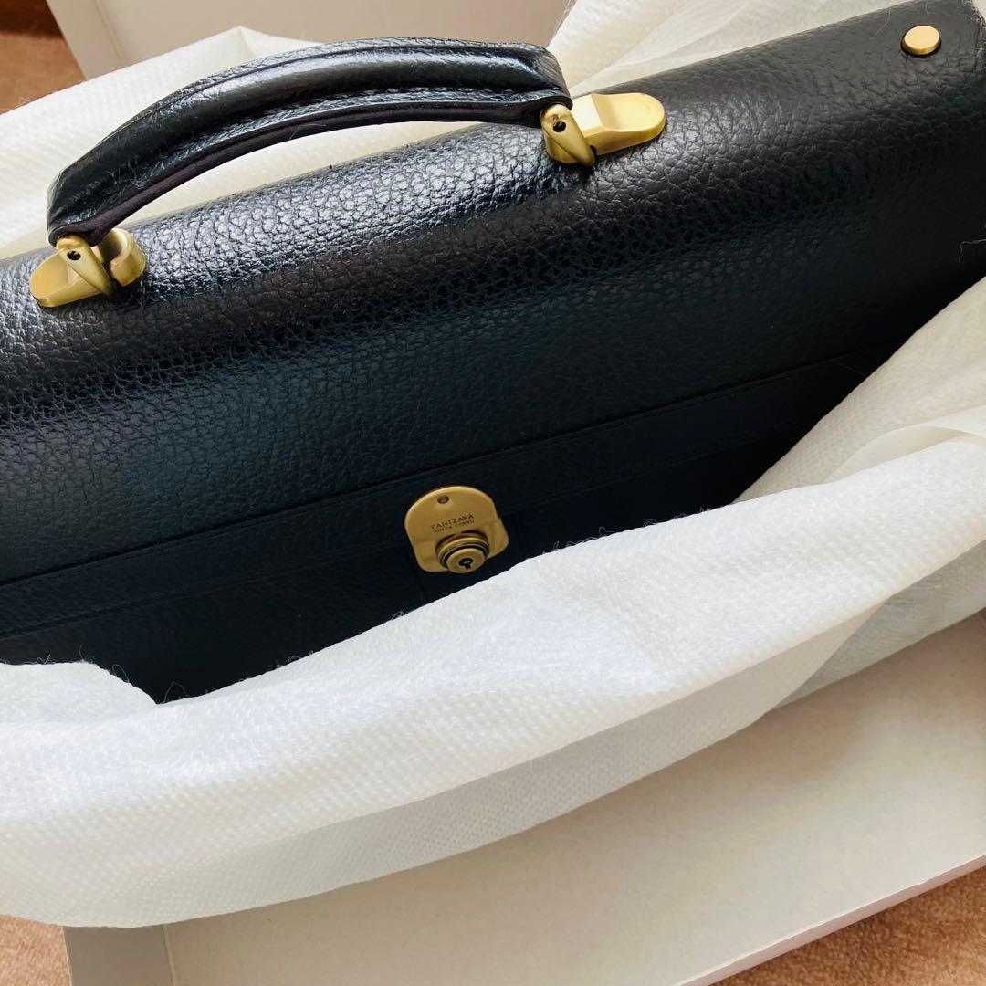 新品！ 銀座 タニザワTanizawa ブラック レザー ビジネスバッグ 本革