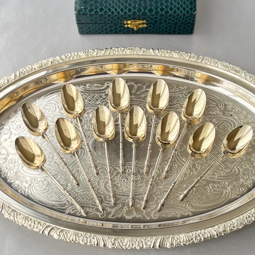 【仏蘭西】 コーヒースプーン　12本【シルバープレート】ケース