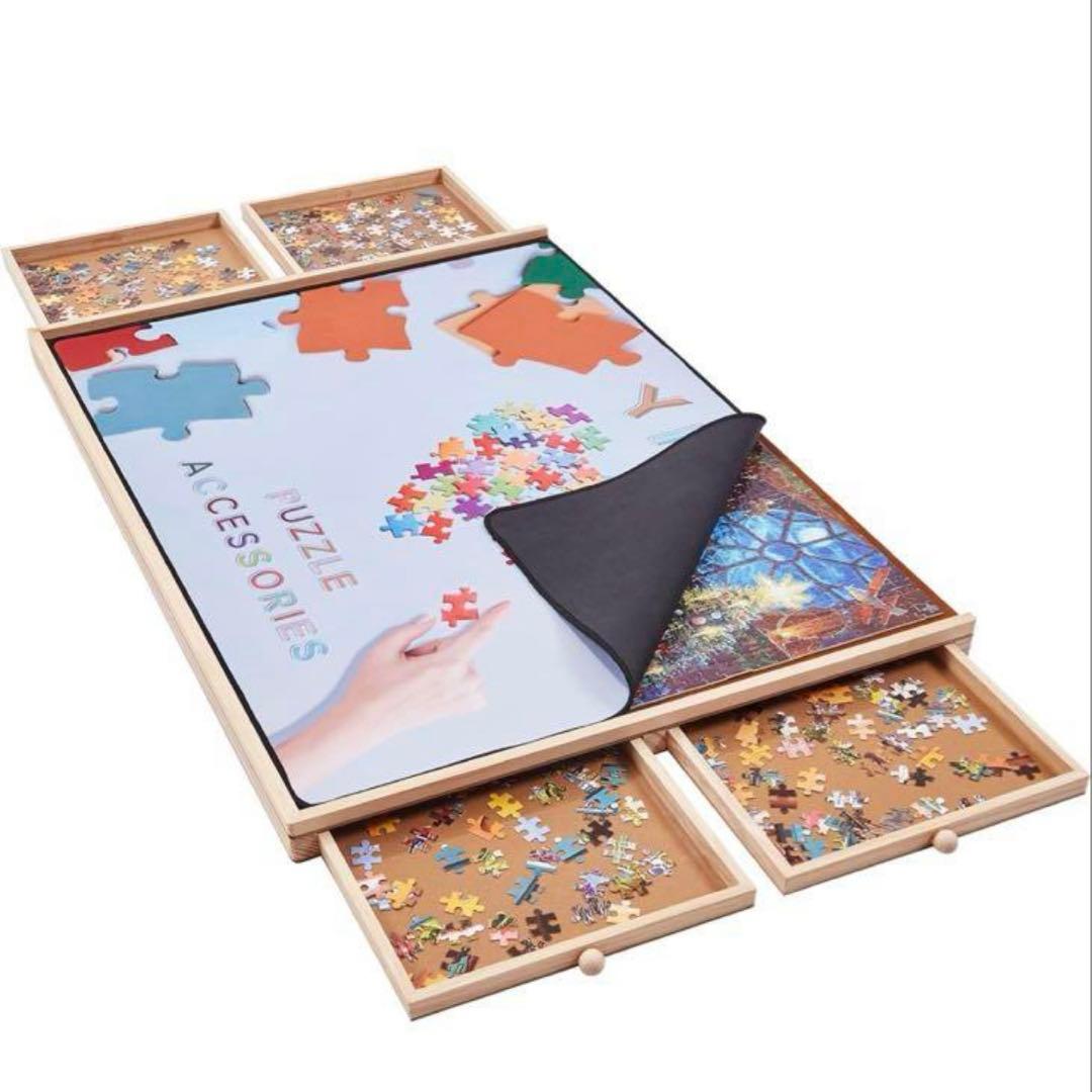 YISHAN 1000ピース 木製ジグソーパズル　ボードテーブル　パズルテーブル