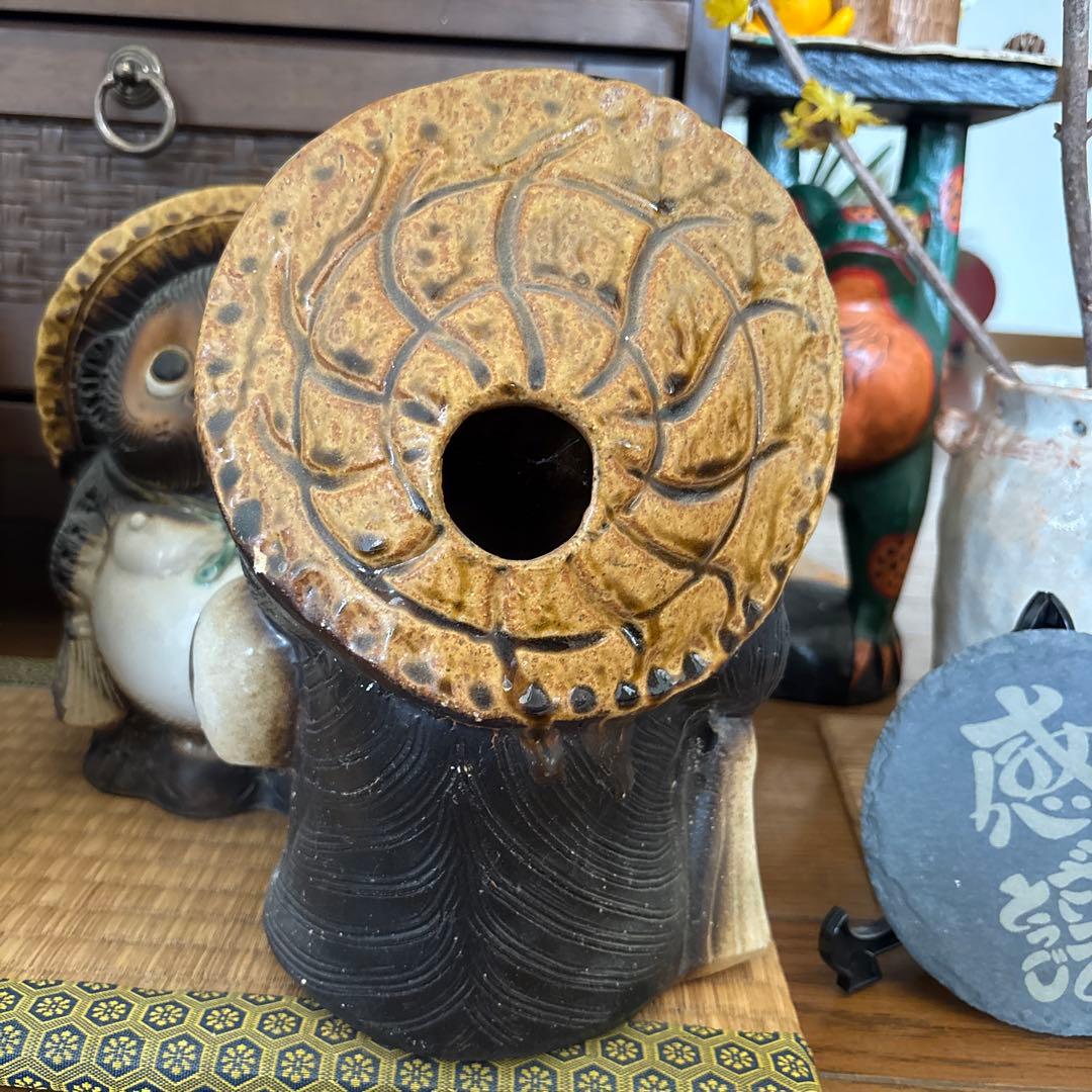 信楽焼 たぬき 置物 4体体セット 白狸含 昭和レトロ