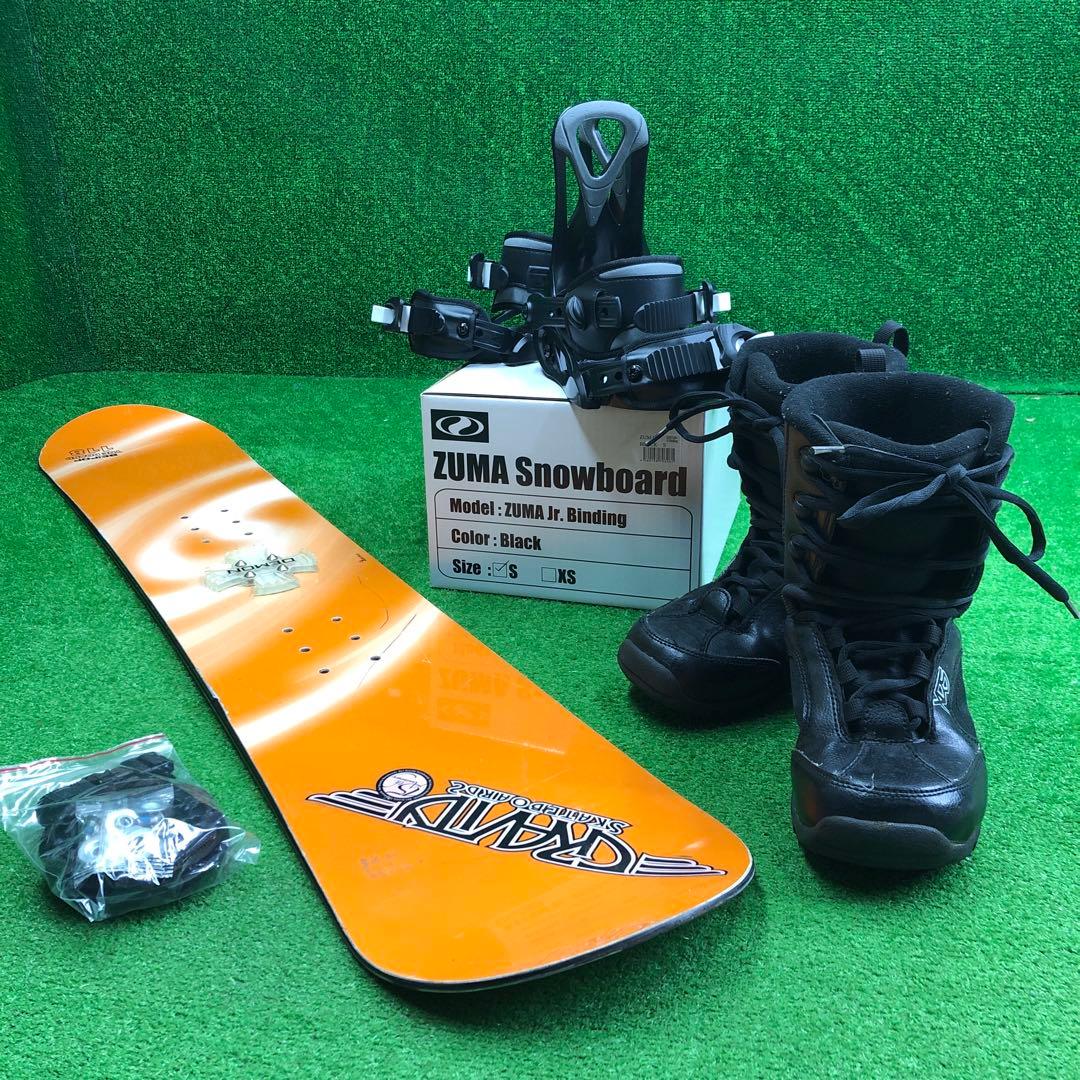 宝-651子供用スノーボードセット板118cm ビンディング新品 メンテナンス済