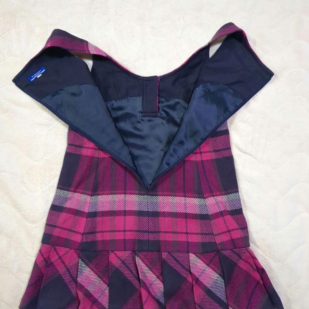 バーバリー　ブルーレーベル　ジャンパースカート　チェック　プリーツ　ピンク　38