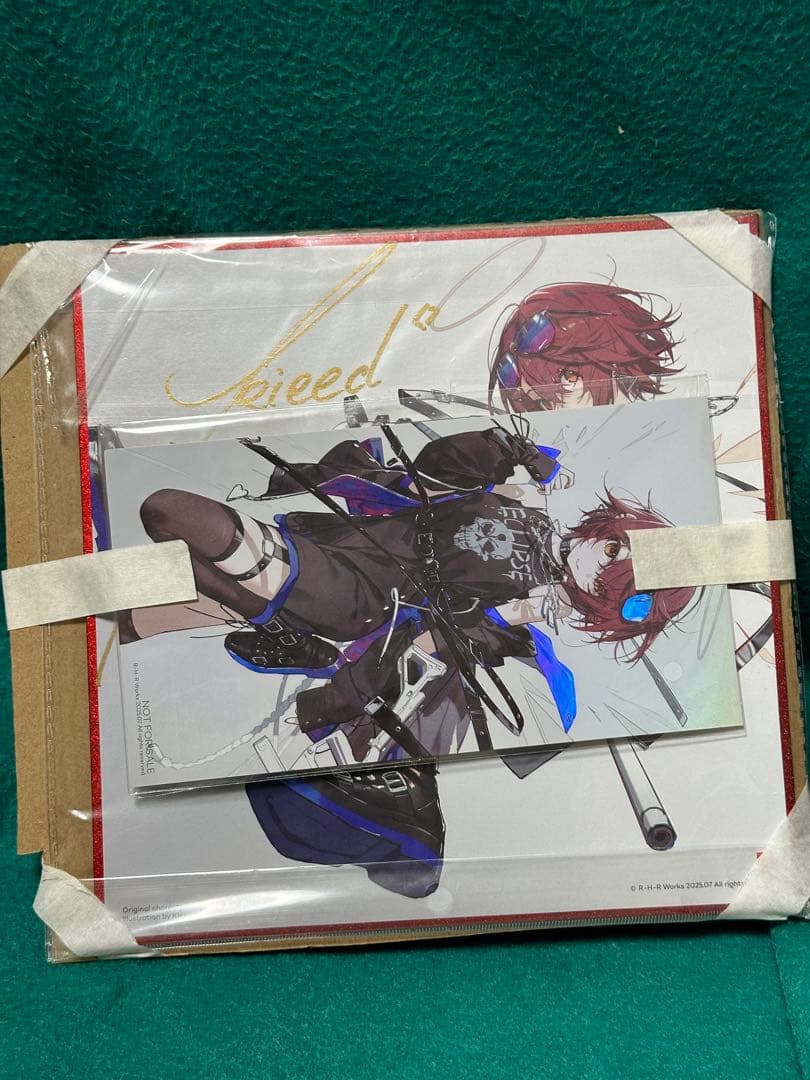 アークナイツ　エクシア　描き下ろしイラスト　色紙　サイン入り　特典のカード付き