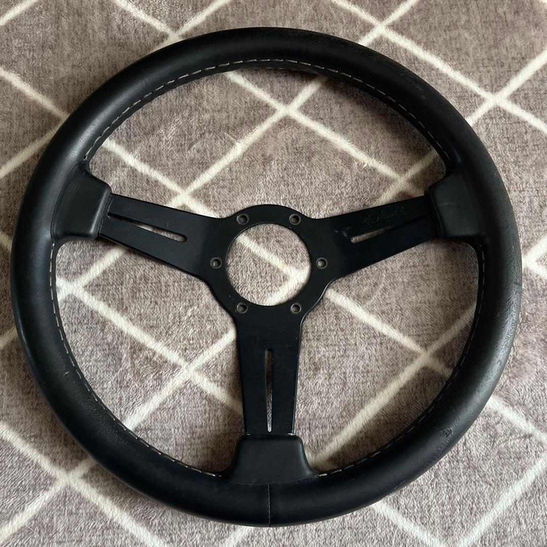 【中古】NARDI ナルディ クラシック ブラックレザー＆ブラックスポーク 33