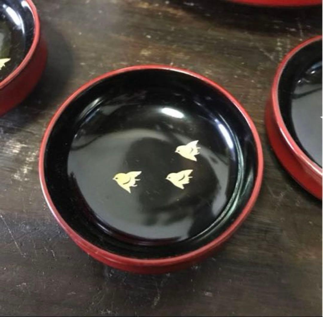 美品　輪島塗　蒔絵　当時物　漆器　刺身皿　取り皿　銘々皿　お祝い事　共箱付き