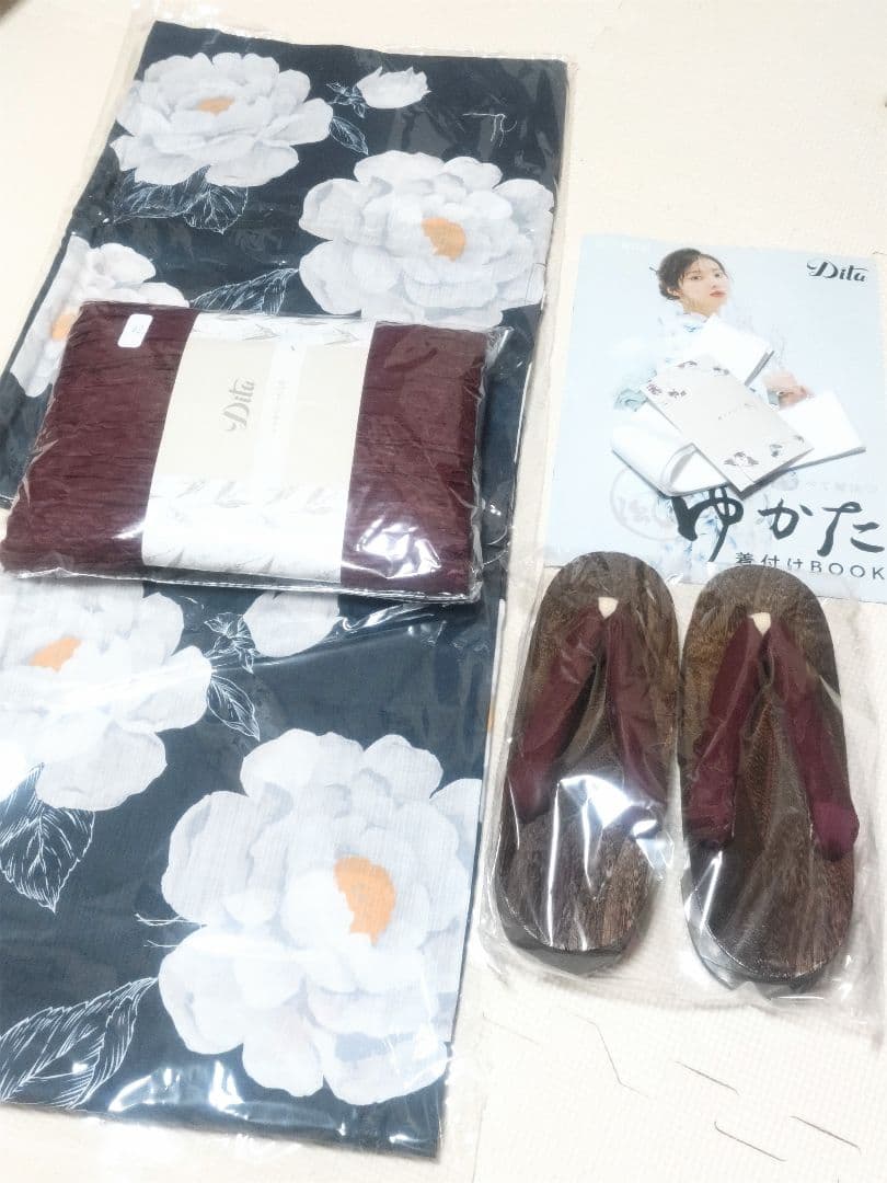 ♡Dita♡ 2025浴衣5点セット【涼風の藍紺牡丹】新品未使用