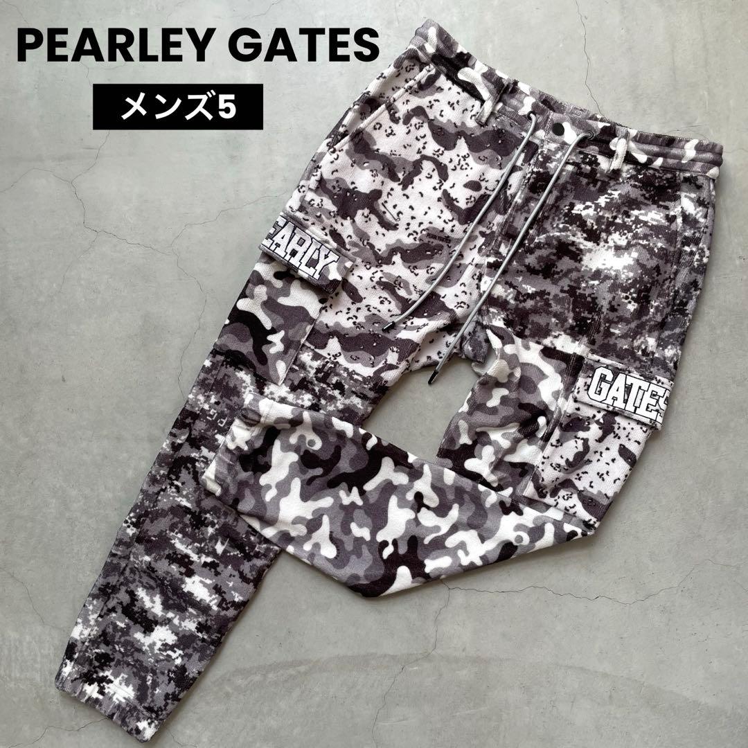 パーリーゲイツ ダブルラッセル マルチカモプリントパンツ 裾リブ ジョガーパンツ