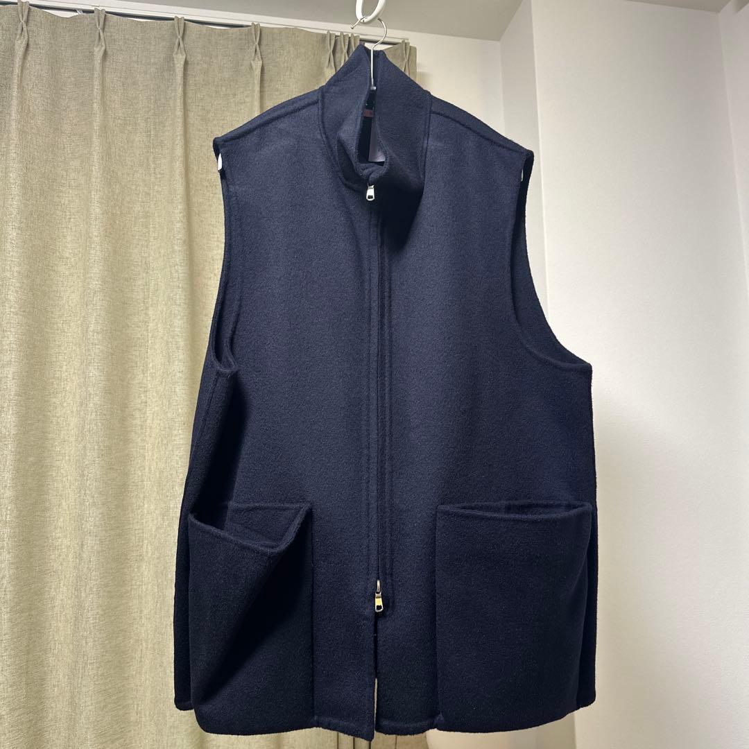 maatee&sons 22aw カシミヤリバーベスト サイズ3 ネイビー
