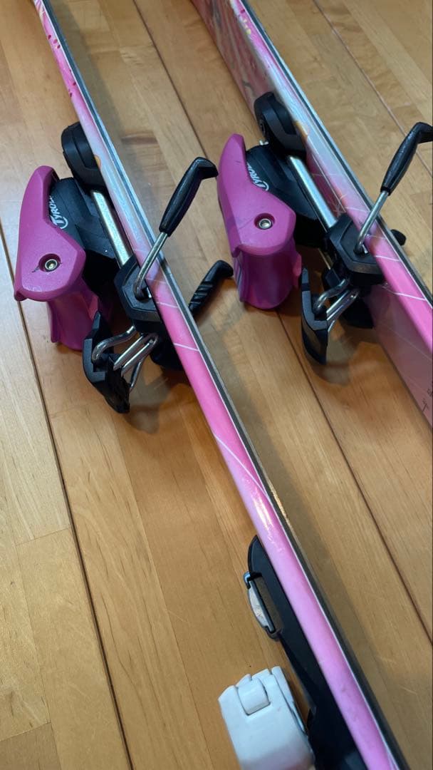 カービングスキー板106cmセットビンディングストックkazamaピンク