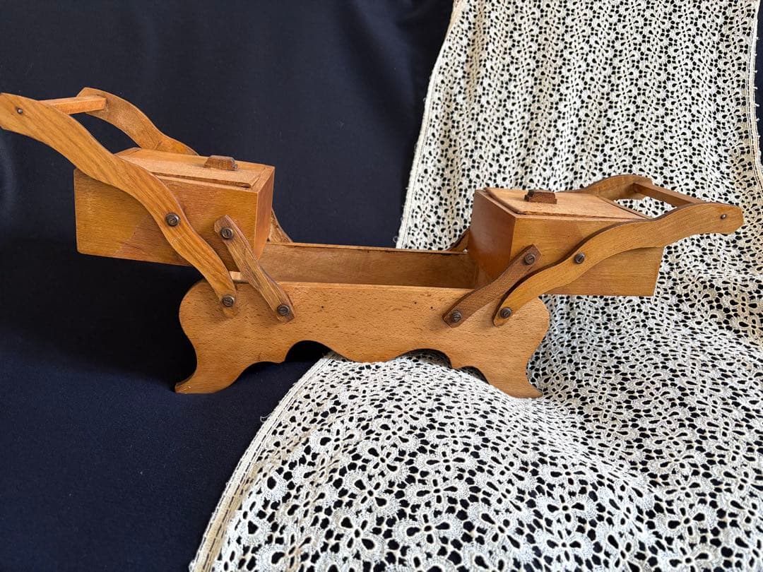 おままごと 木製ソーイングボックス お裁縫箱 フランスアンティーク