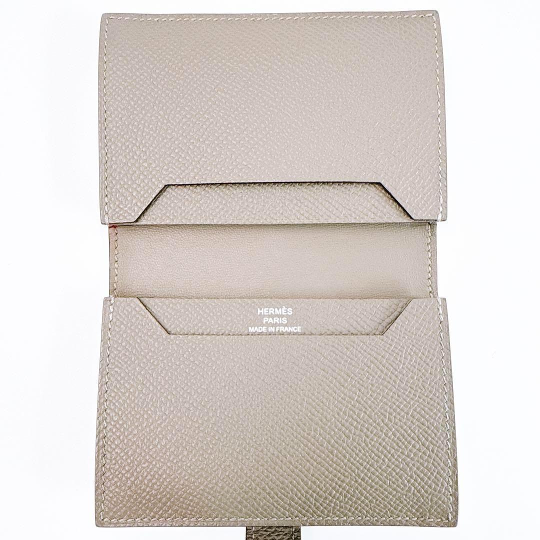 エルメス ベアン ヴォーエプソン カードケース 名刺入れ 定期入れ レディース