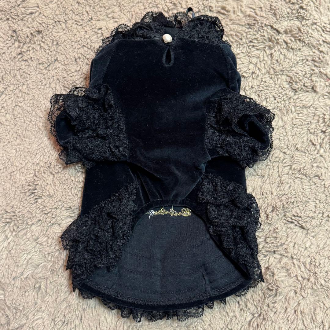 ブルブブ BUL BU-BU フリル付きLOVEベロアパーカー ワンピース 黒