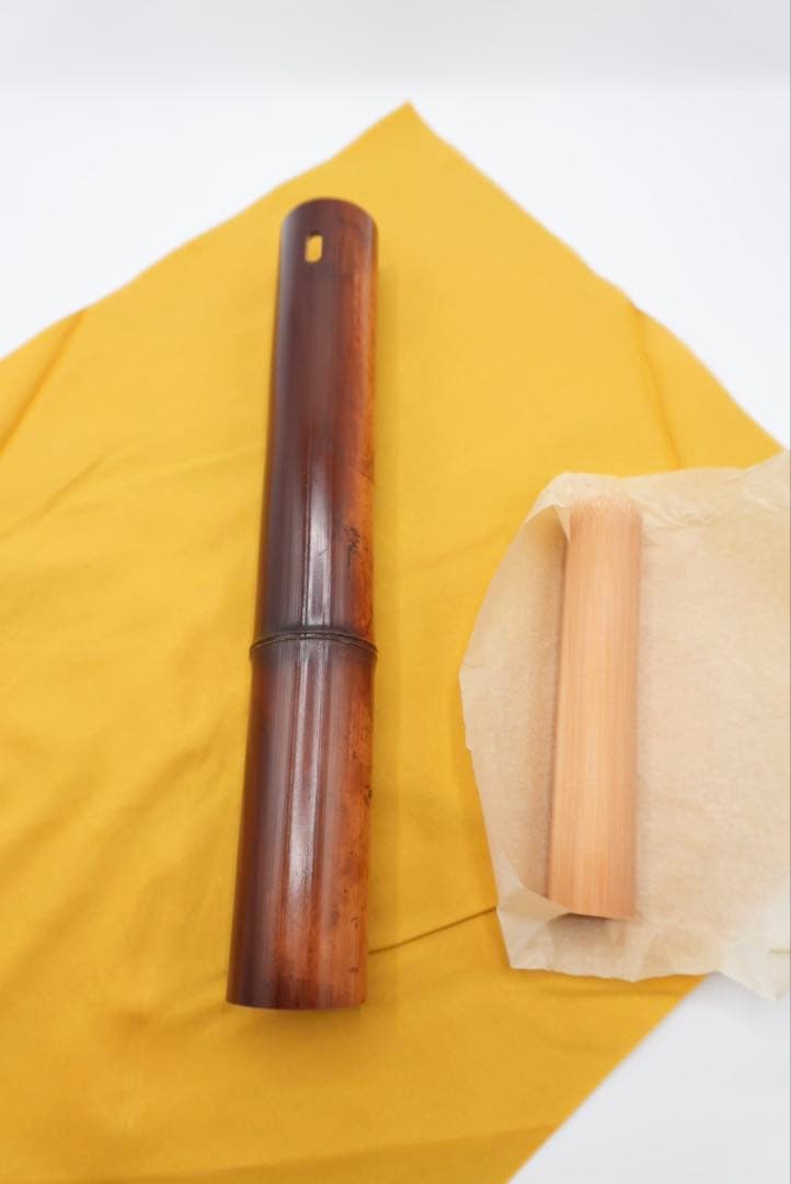 竹芸家　三原哲司　煤竹尺八花入　アンティーク素材