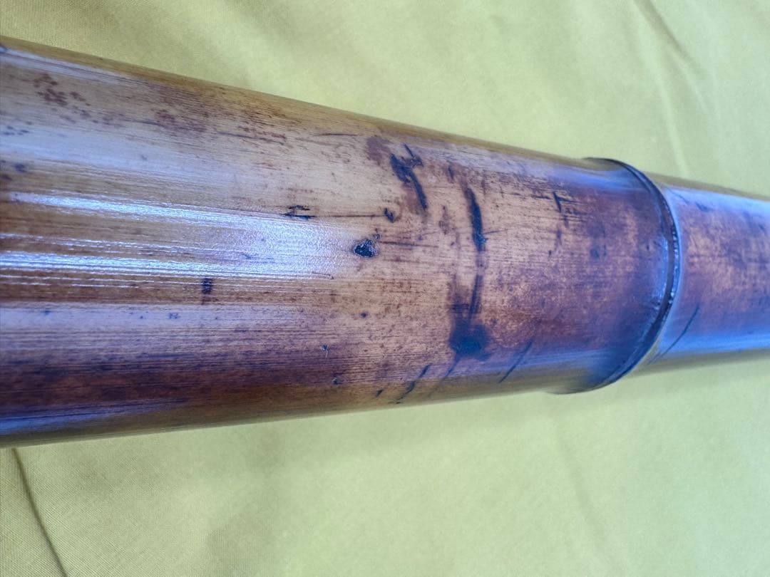 竹芸家　三原哲司　煤竹尺八花入　アンティーク素材