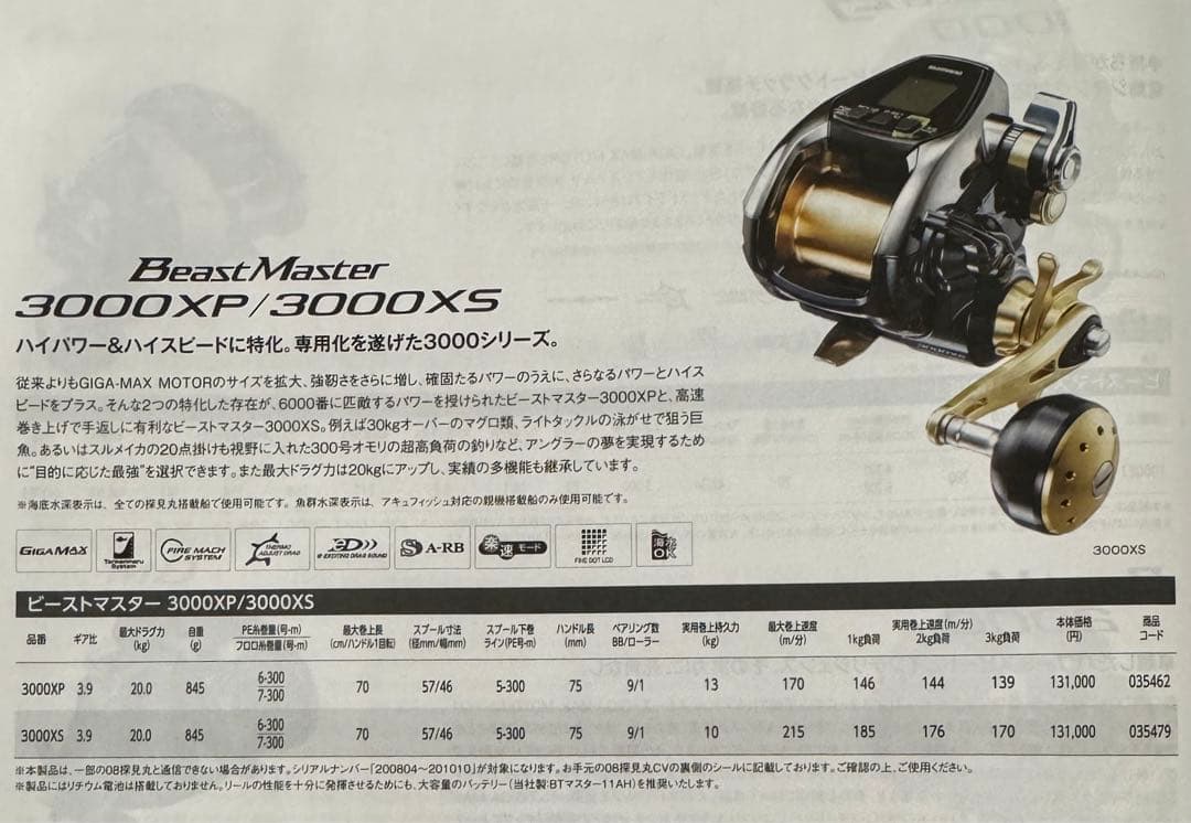 シマノSHIMANOビーストマスター BeastMaster 3000XS