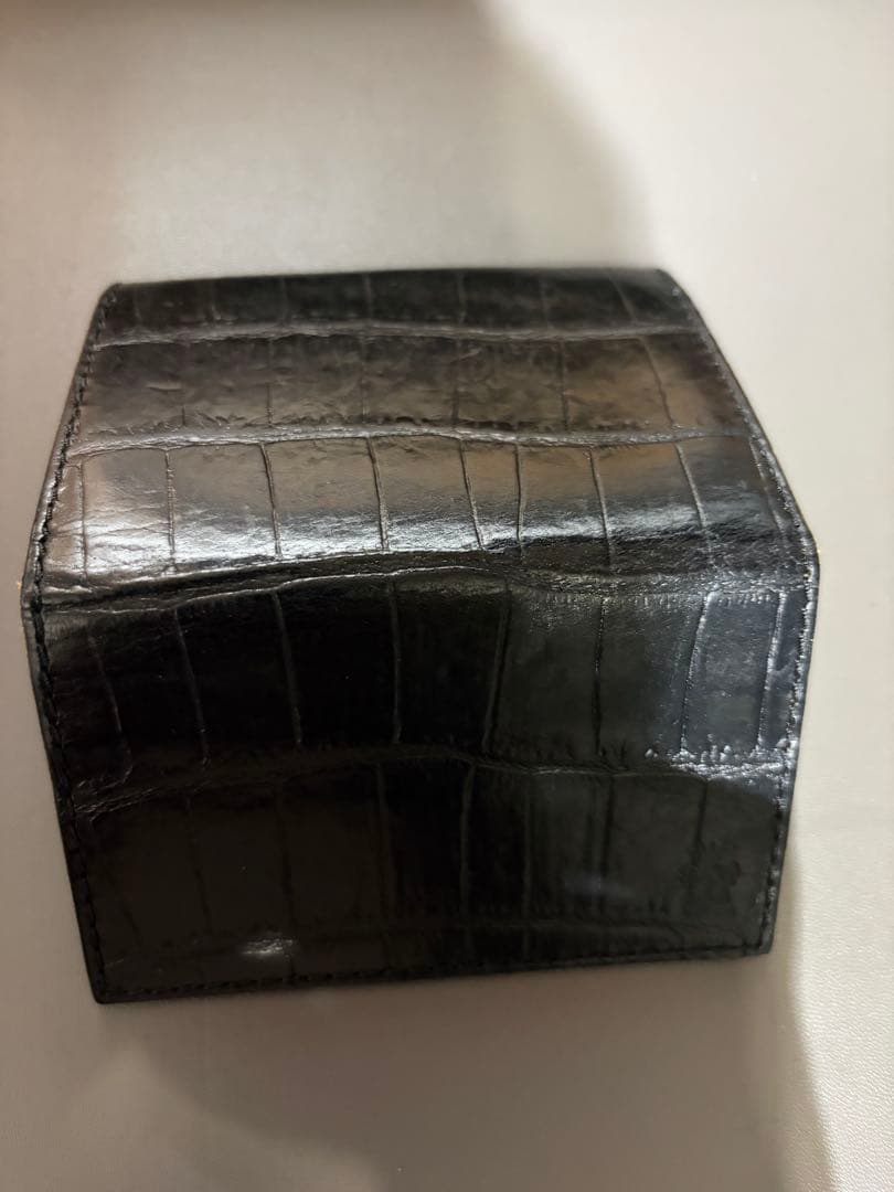 t*u様 【美品】フェリージ/felisi クロコ名刺入れ　ブラック