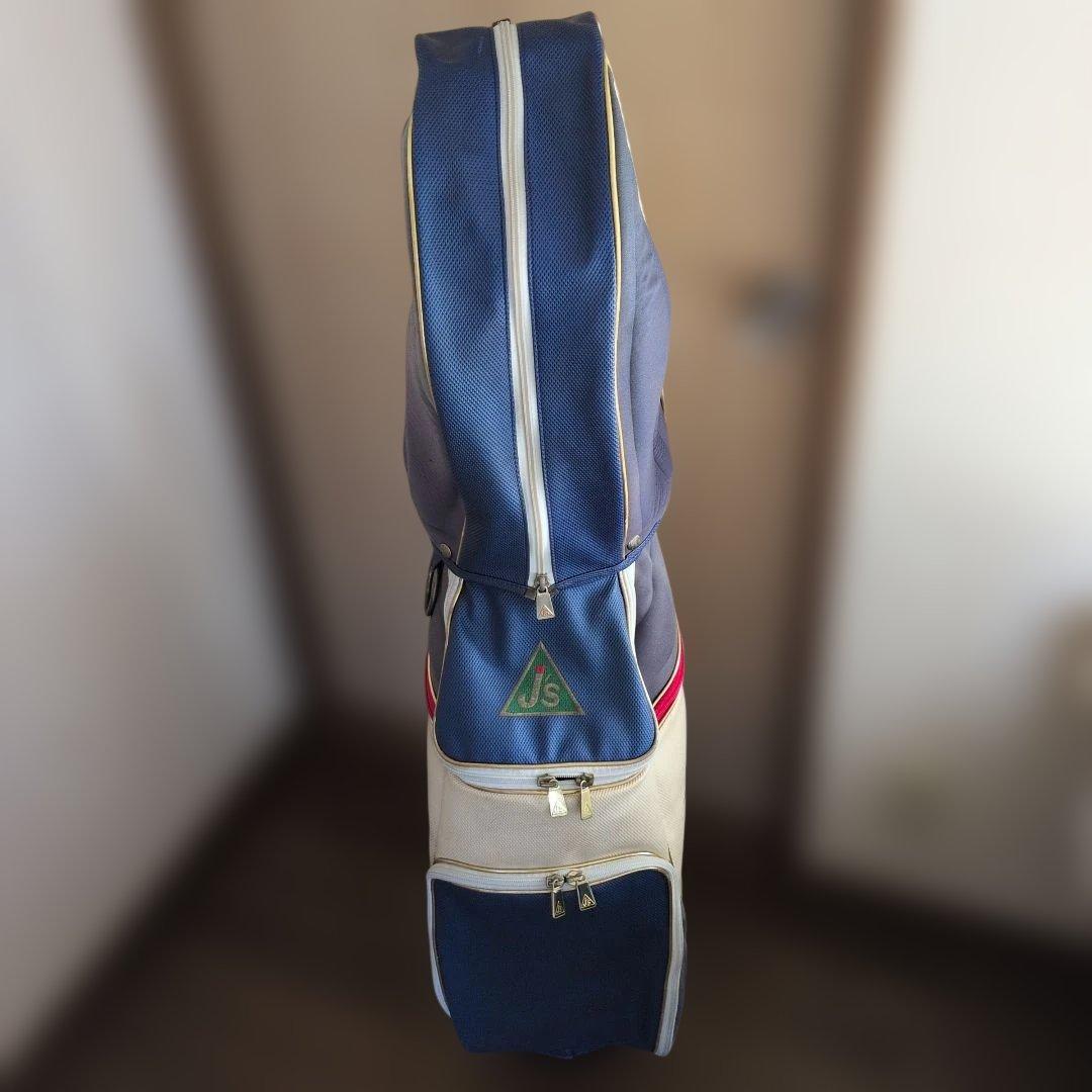 ※タバコ臭付着・黄ばみ色あせ汚れ切れ擦れ有りジャンボ尾崎プロ太陽 キャディバッグ