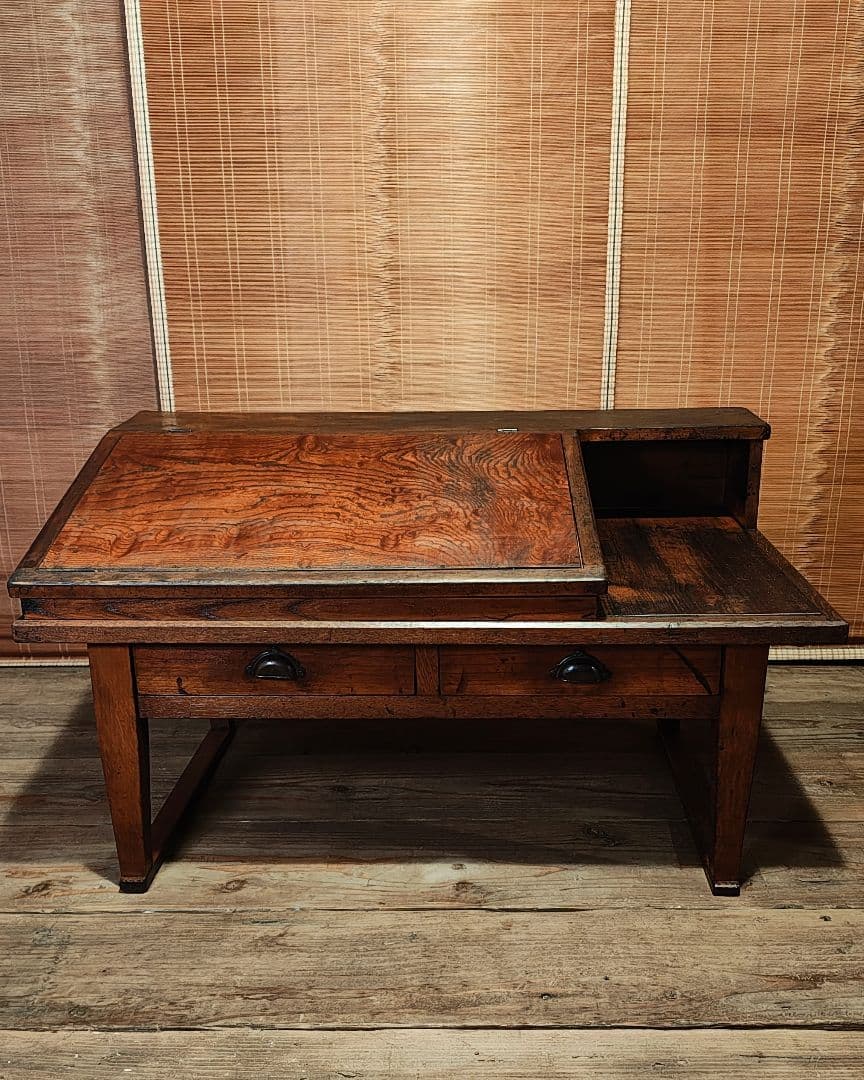 帳場机　文机　ライティングデスク　昭和レトロ　古家具