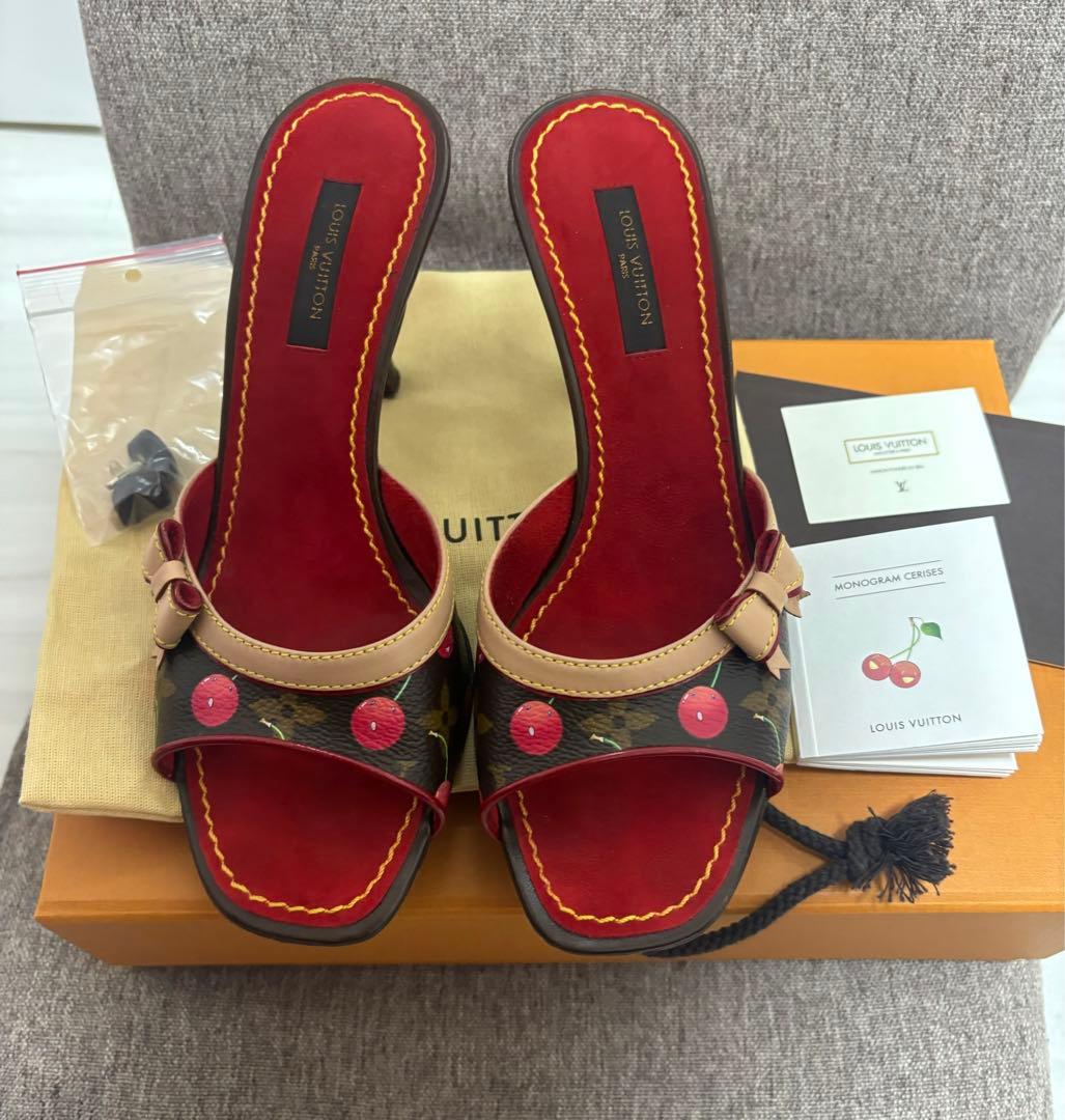 ルイヴィトン 村上隆 コラボ　モノグラムチェリー ミュール　さくらんぼ