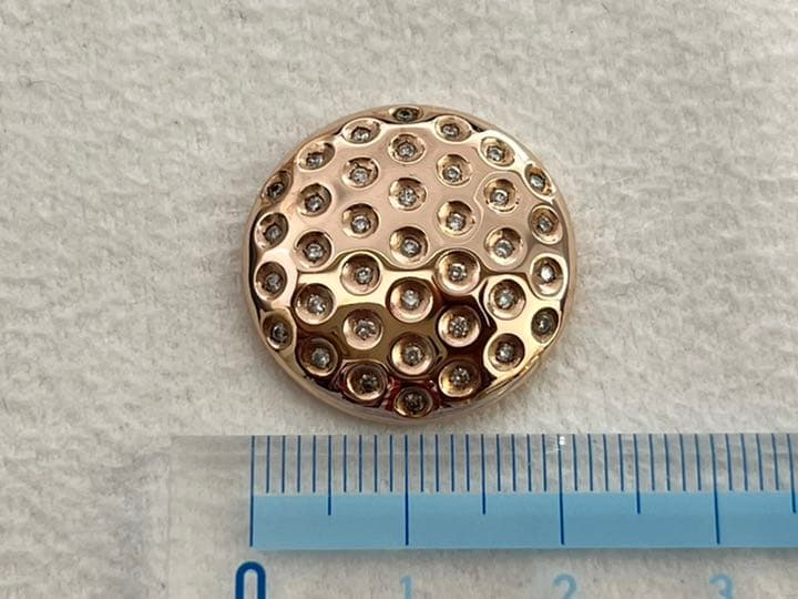 金が高い今❗️ゴルフマーカー K10PGダイヤモンド0.38ctワンオフ