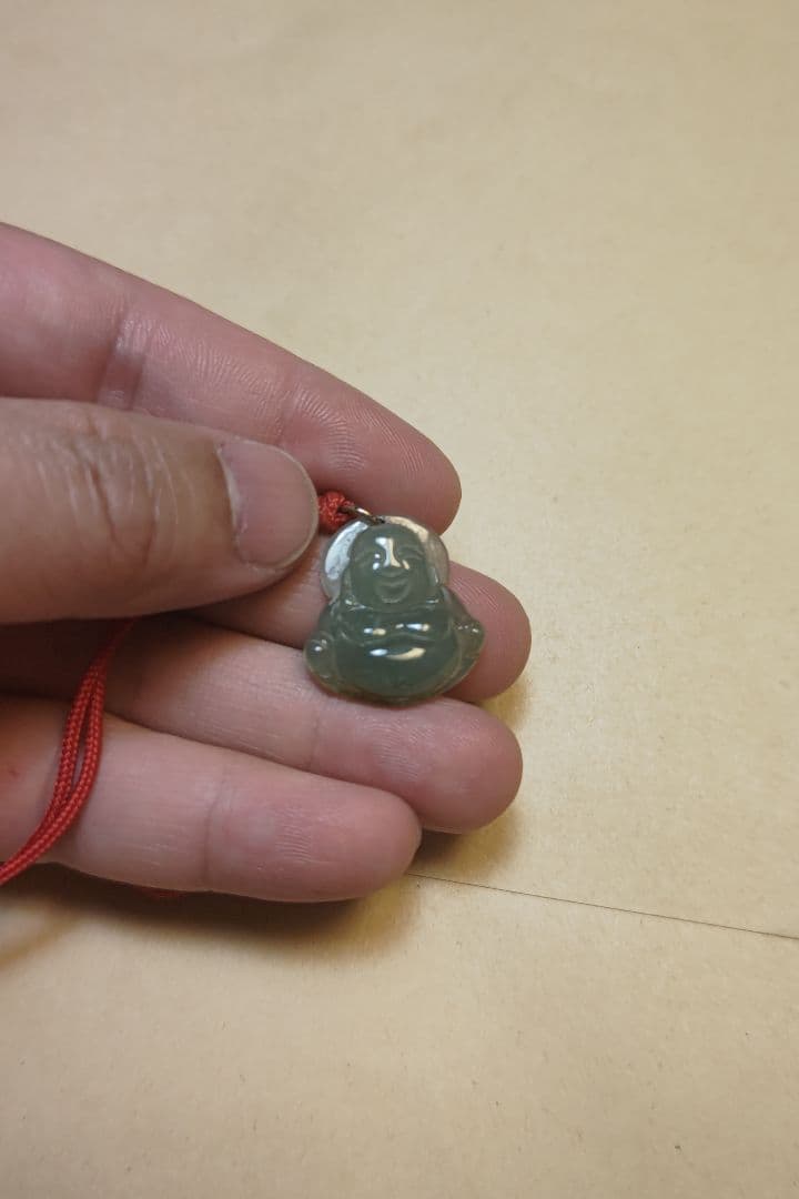 翡翠　大黒天　ネックレス　ペンダント　玉石　仏像、根付