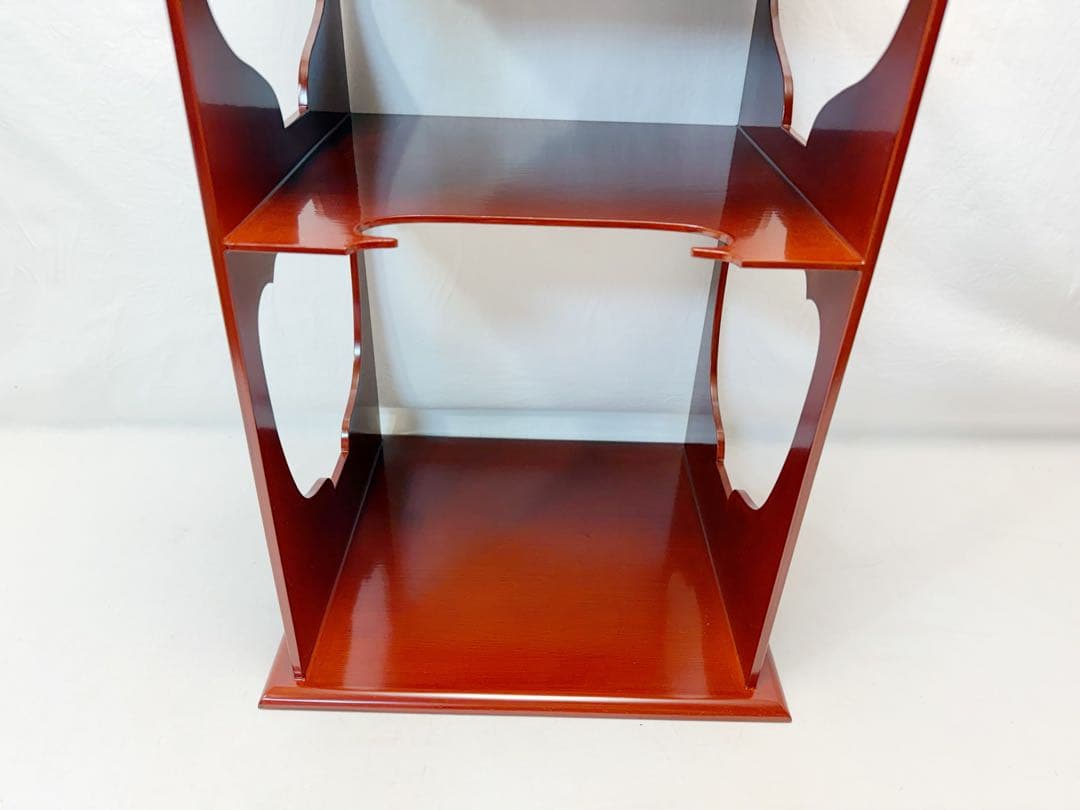 未使用 茶道具 能作 木製朱塗 紹鴎好 水指棚 共箱