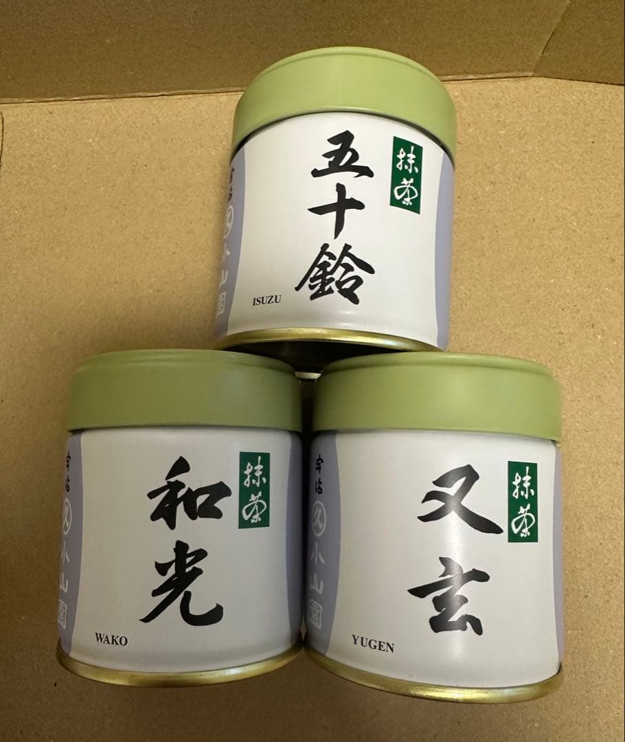 新品、丸久、小山園、MARUKYU MATCHA 3缶セット、五十鈴、和光、又玄