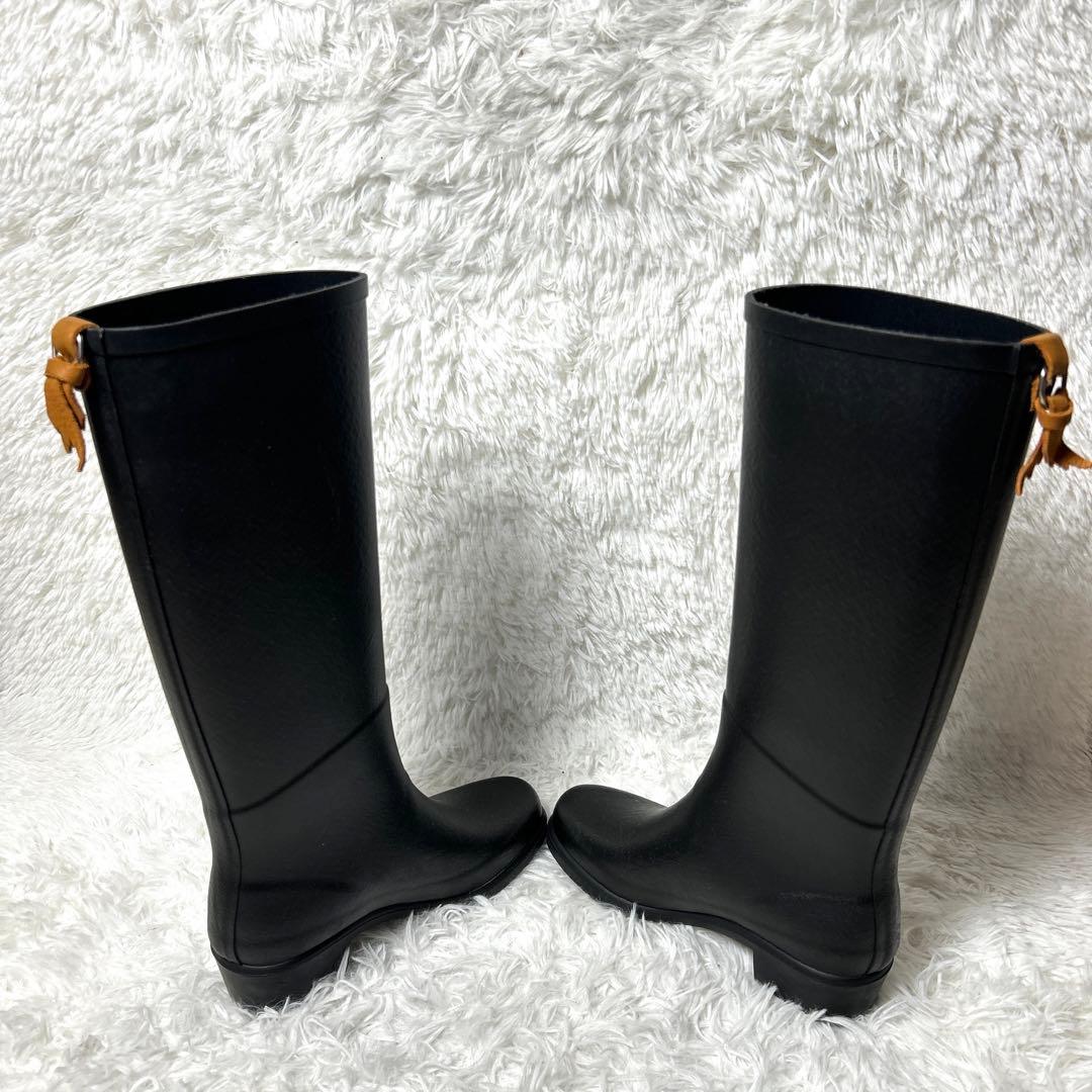 【未使用級】AIGLE ミスジュリエットAラバーブーツ ブラック 36 23cm