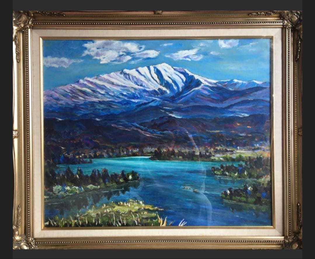 【1点物】油彩画　風景画　月山　出羽三山　山形県　F12号