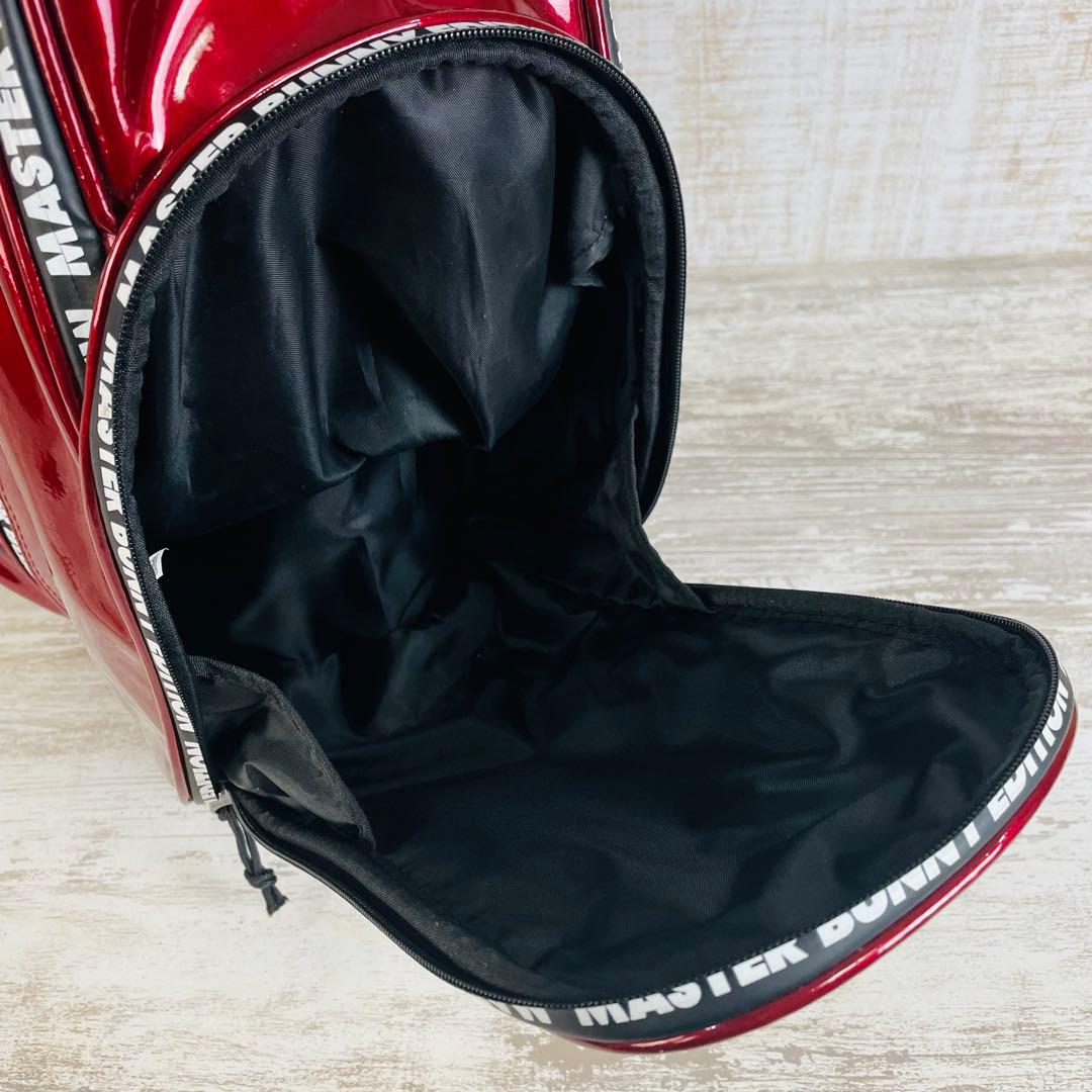 マスターバニーエディション　エナメル スタンド式 キャディバッグ ワインレッド