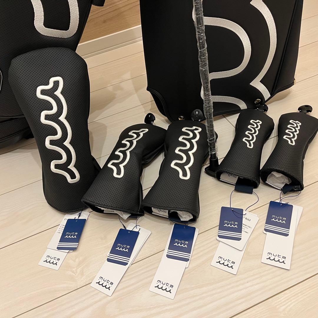 新品★219,450円 キャディバッグ＆ヘッドカバー5個セット ムータマリン 黒