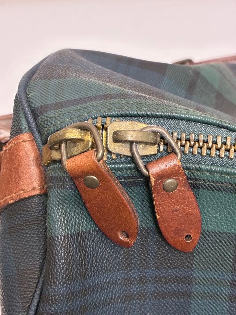 POLO RALPH LAUREN ボストンバック チェック柄 グリーン