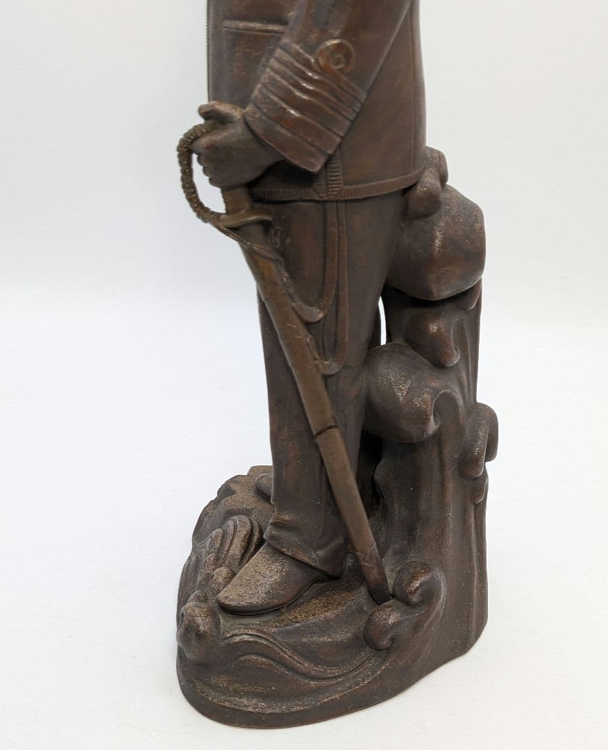 小西陶古 備前焼 東郷元帥像 置物 東郷平八郎 陶像 細工物 陶器人形 日露戦争