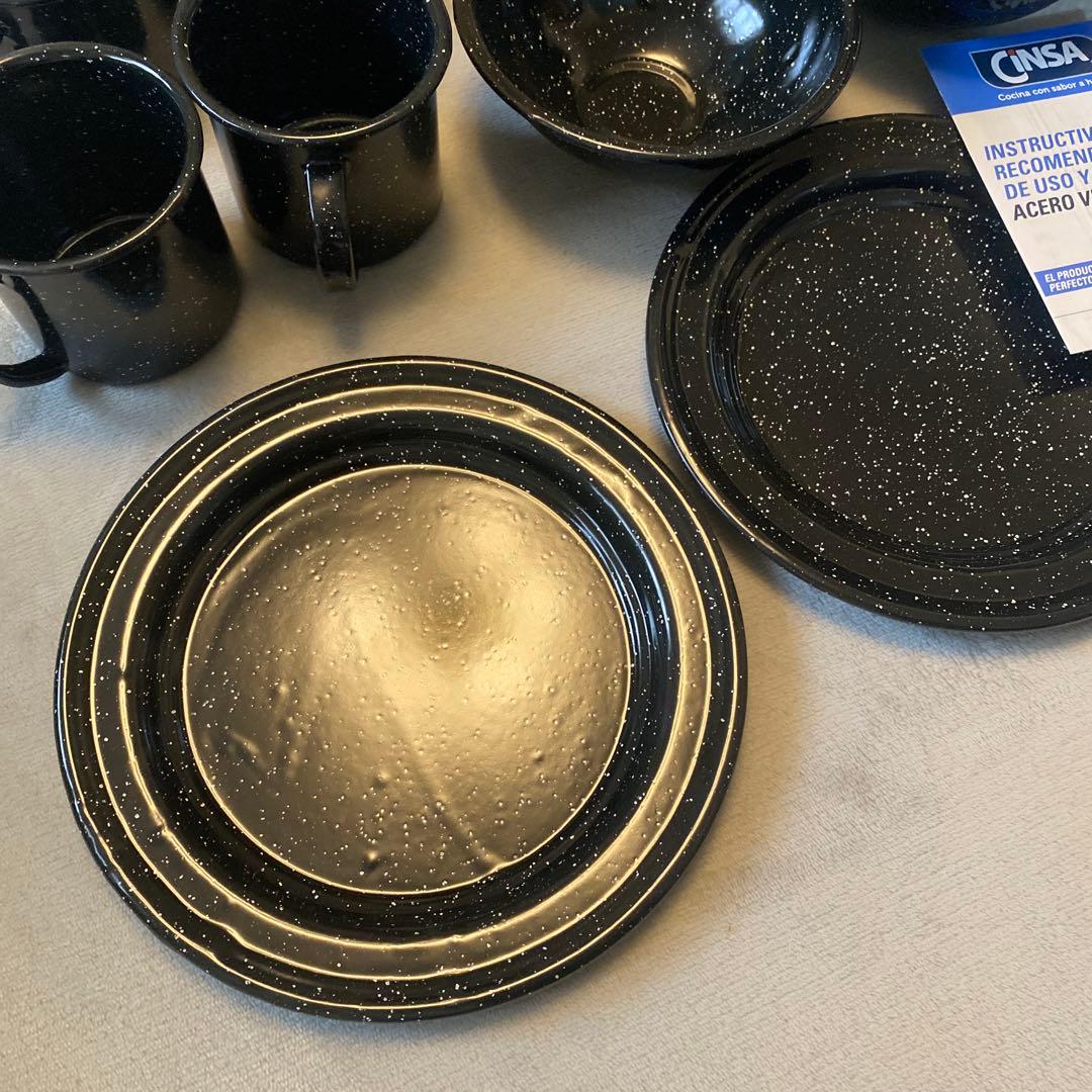 新品未開封★メキシコ　CINSA ホーロー　カップ　プレート　12個セット