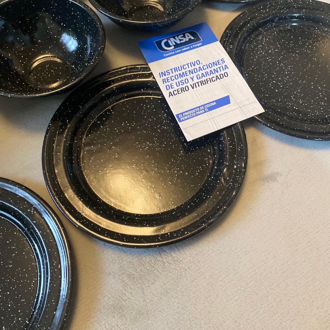 新品未開封★メキシコ　CINSA ホーロー　カップ　プレート　12個セット