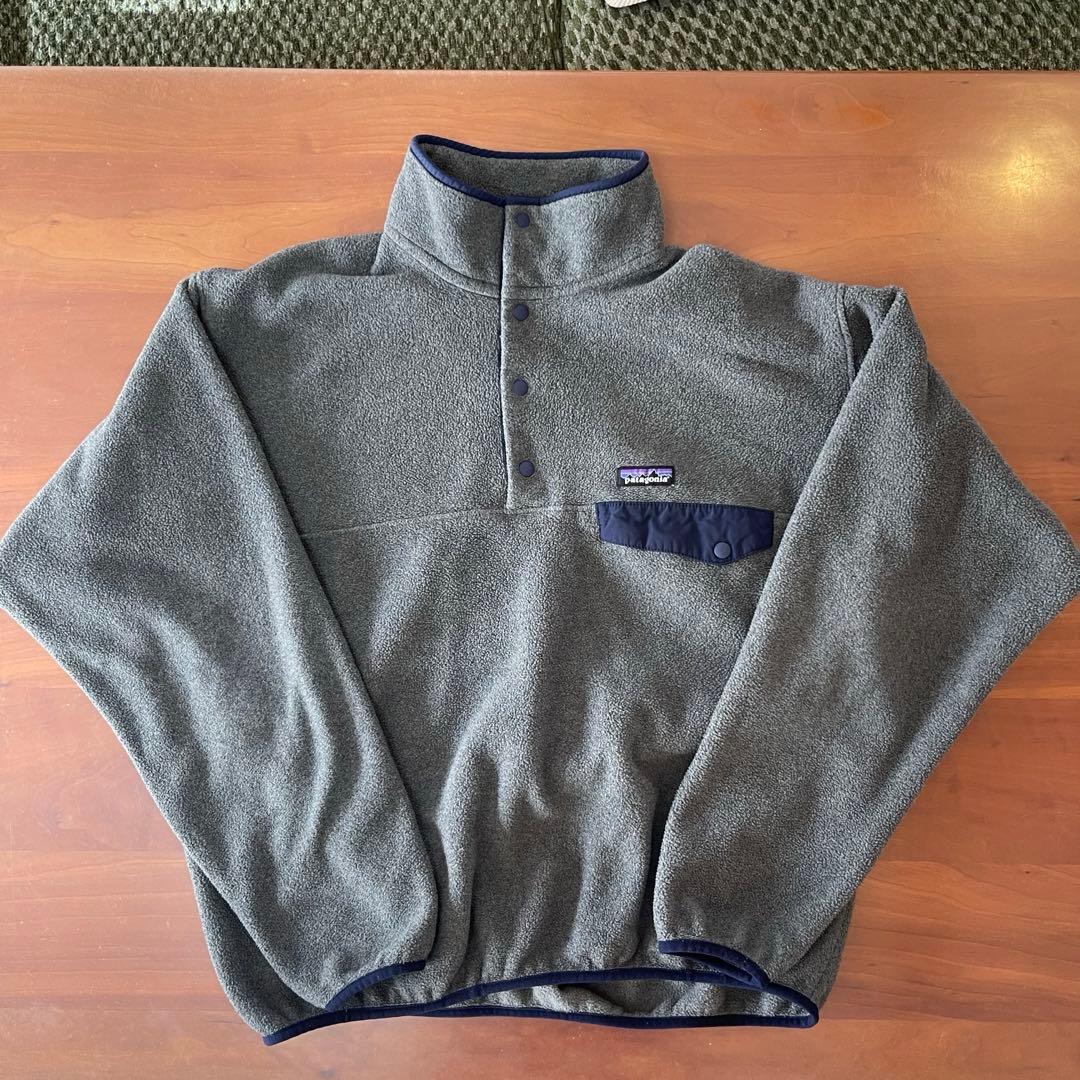 Patagonia Snap-Tフリース★ネイビー×グレー　メンズL★柴田ひかり