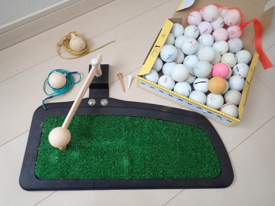 ゴルフ練習用マットとボールセット　Tabata　タバタ