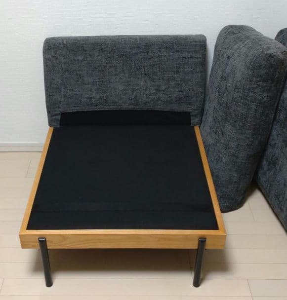 FINE KAGU 1人掛けソファ delos（アームレス） ダークグレー