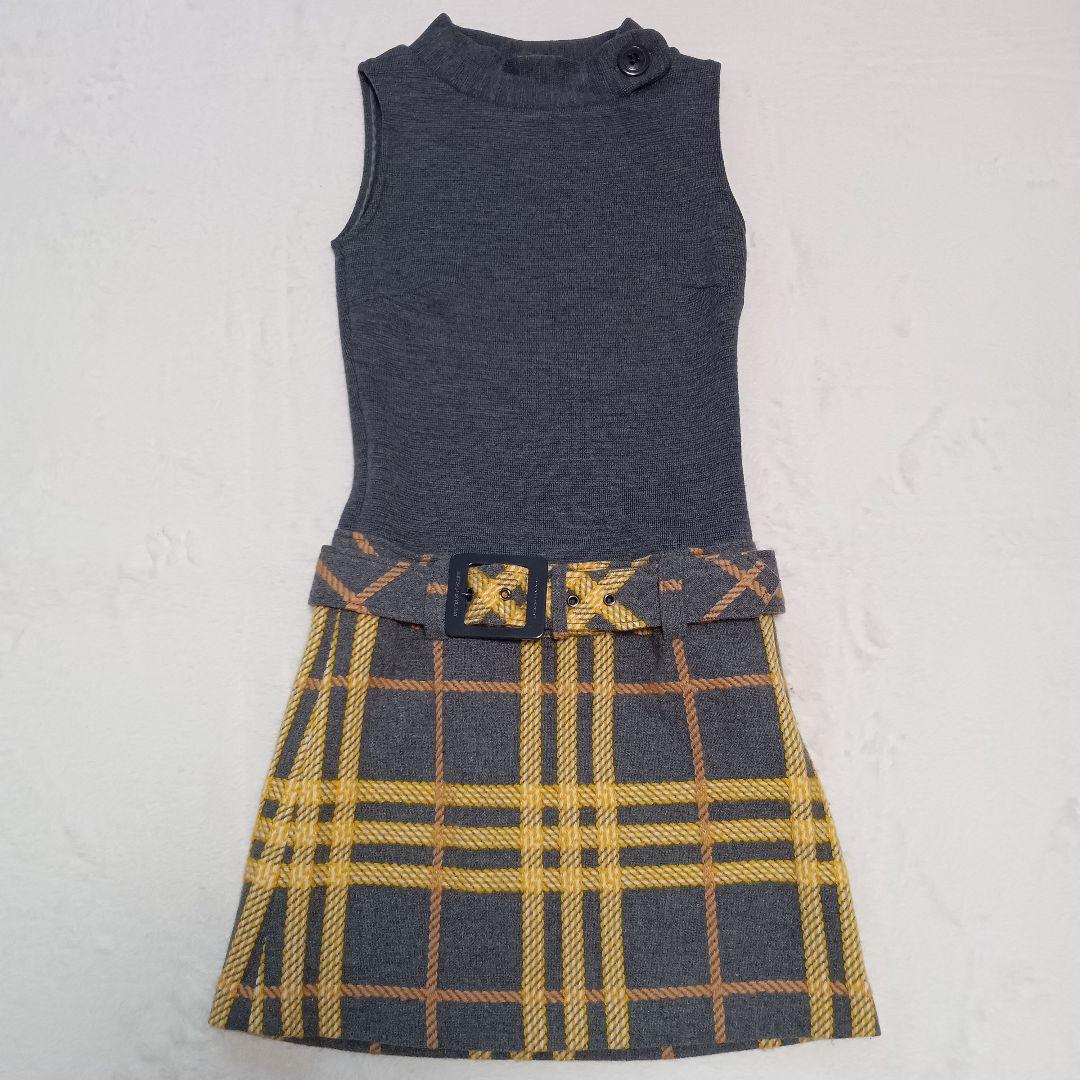 BURBERRY　バーバリーブルーレーベル　ニットワンピース　ドッキング　ベルト