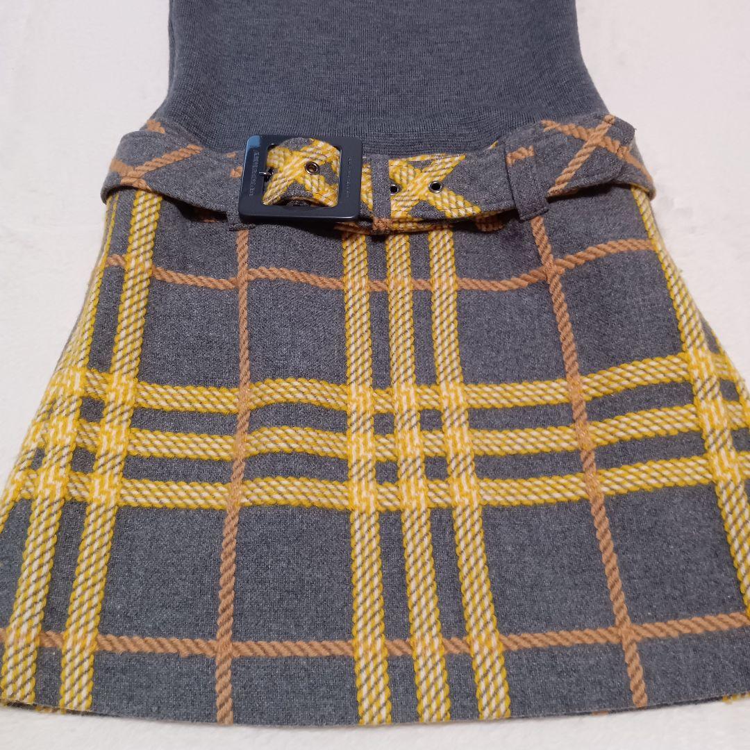 BURBERRY　バーバリーブルーレーベル　ニットワンピース　ドッキング　ベルト
