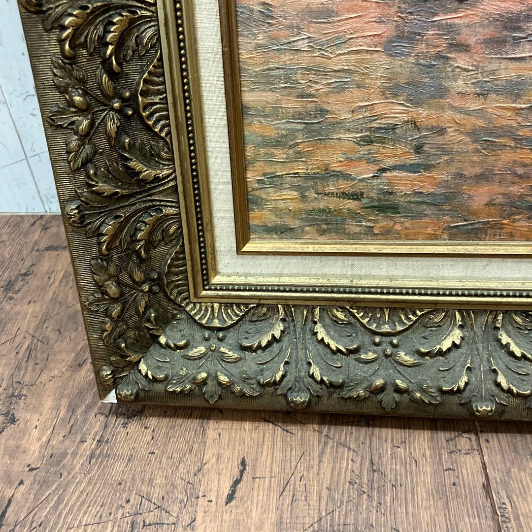 ヴィンテージ クロード・モネ ロンドン 国会議事堂 日没 油彩画 油絵 複製画