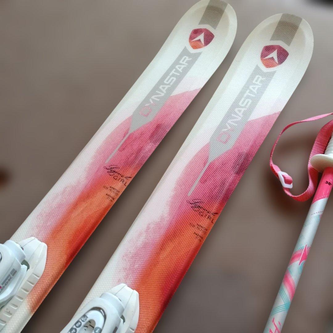 【高学年用】ダイナスター スキーセット板130cm、ブーツ23.0、ストック付き