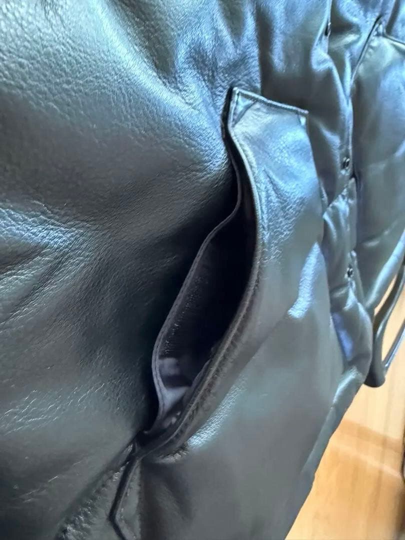 海坊主　レインボーカントリー　レザーダウンベスト黒　　　サイズXL