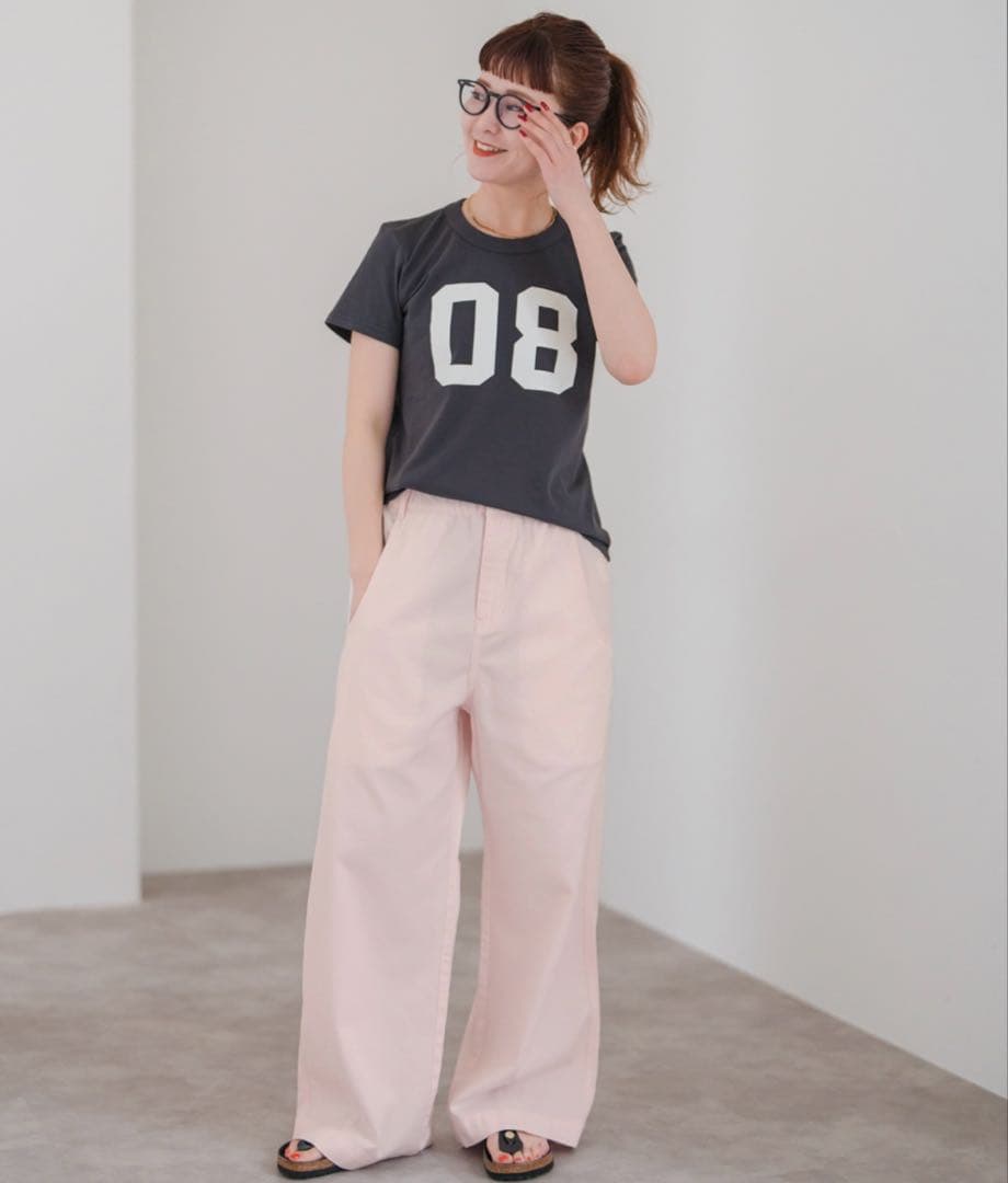 Spick & Span ピンク ワイドパンツ カラーチノパン