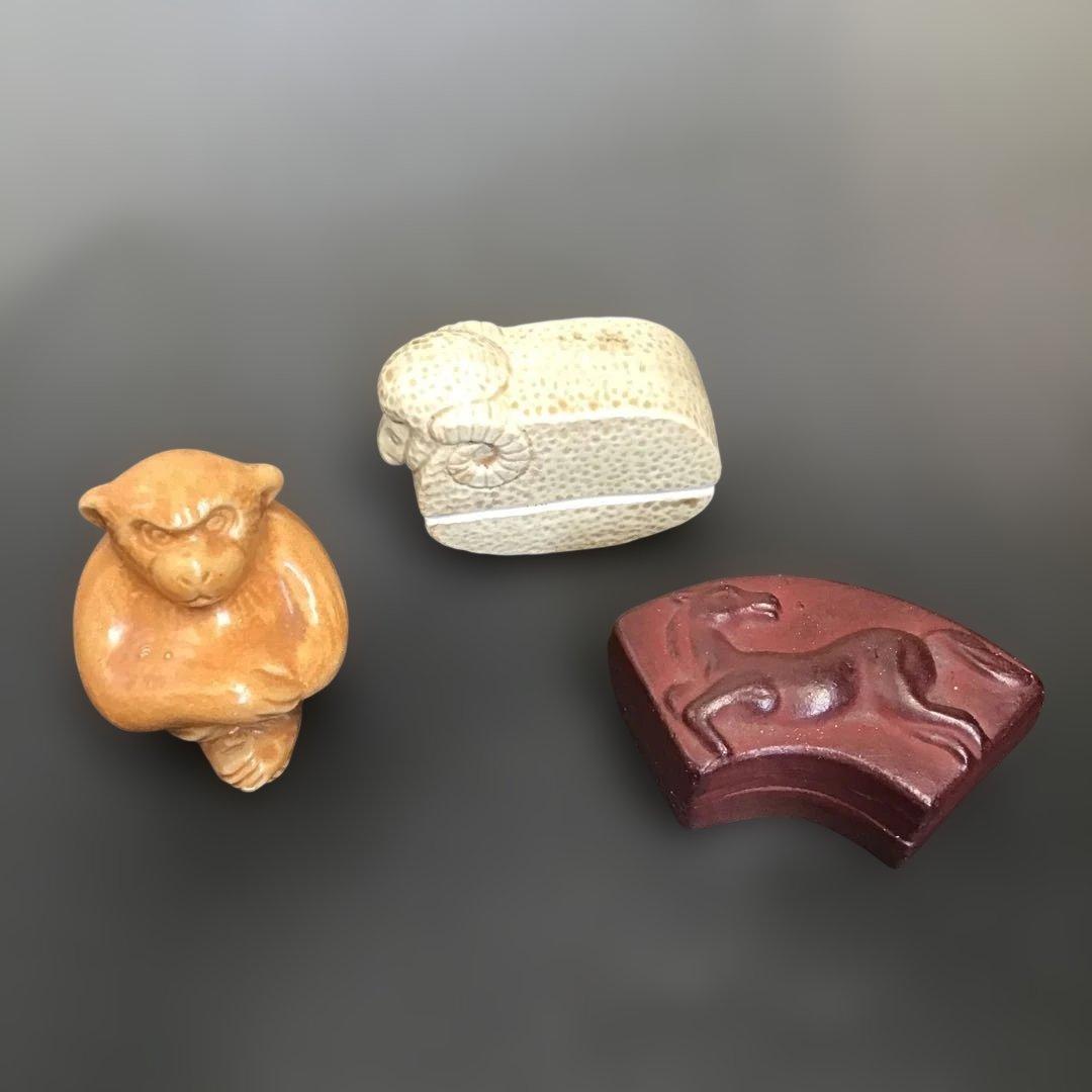 干支香合　茶道具 11個セット　古陶器　骨董品　アンティーク