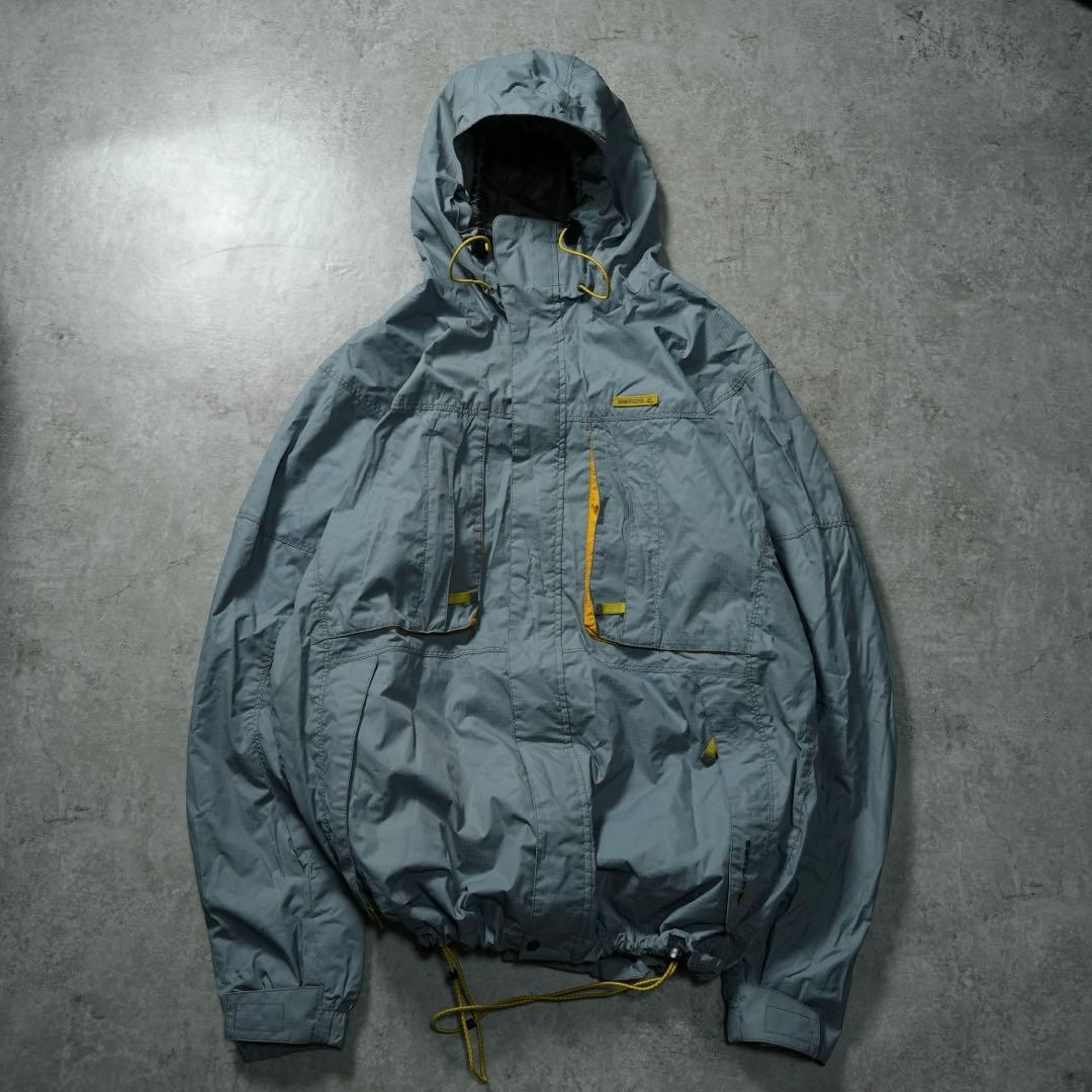 y2k ナイロンシェルジャケットシルバー テック系 archive 00s