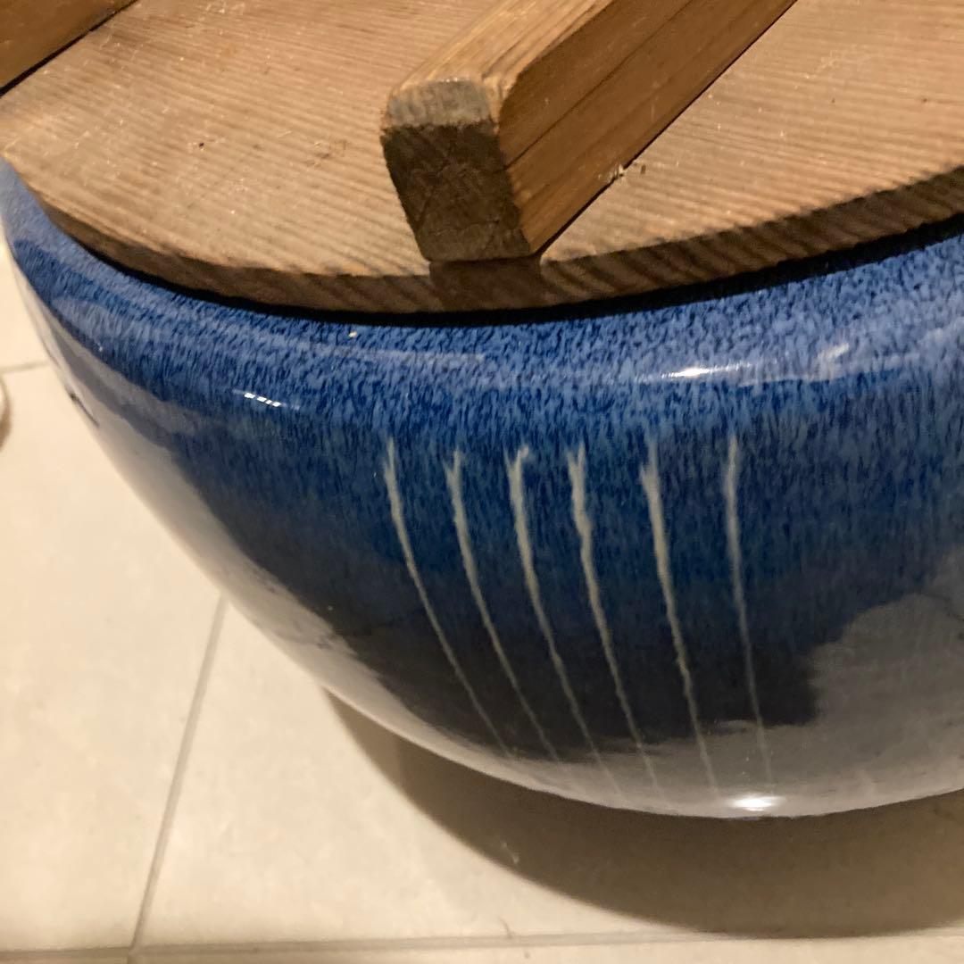 火鉢 五徳 蓋つき 大型 直径43センチ　昭和アンティーク