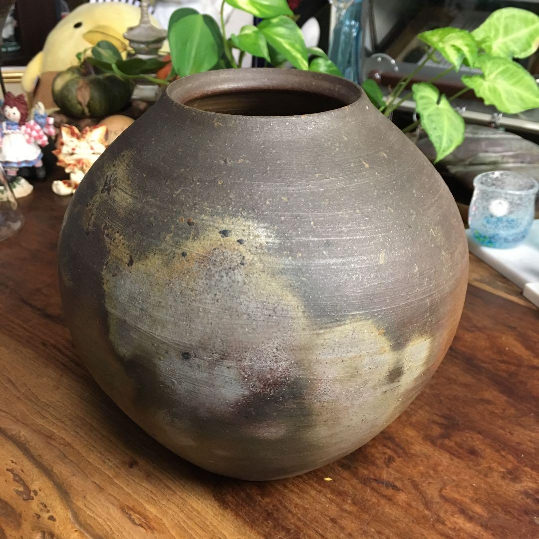 備前焼　小川秀藏　壺　壷　花瓶　一輪挿し